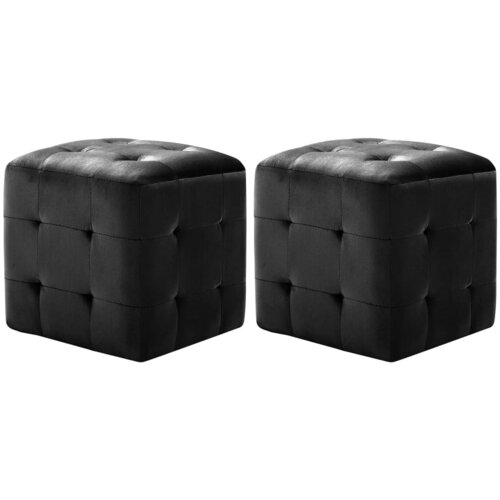  Noćni ormarići 2 kom crni 30 x 30 x 30 cm od baršunaste tkanine Cene