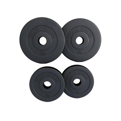 Gorilla_Sports Set plastičnih olimpijskih tegova 30 kg (2x5 + 2x10 kg) ( 101203-00006-0001 ) Cene