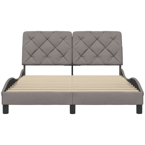 VidaXL Okvir za krevet bez madraca smeđesivi 140x200 cm od tkanine Slike