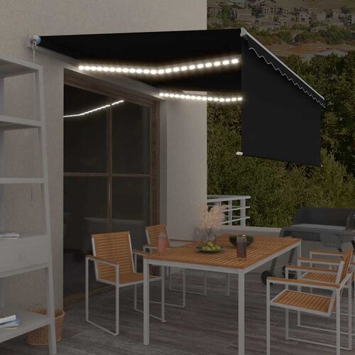 Tenda na ručno uvlačenje s roletom LED 4,5 x 3 m antracit Cijene