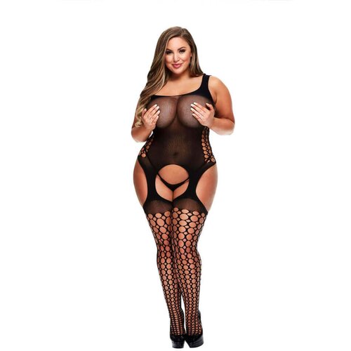 BACI Plus Size - kombinirani set velike mrežaste mreže - crni (XL-XXL) Cijene