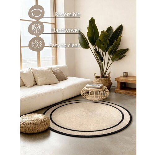 Hanse Home Ročno tkana okrogla preproga iz jute v svetli naravni barvi &amp;oslash; 150 cm Lina &amp;ndash; Slike