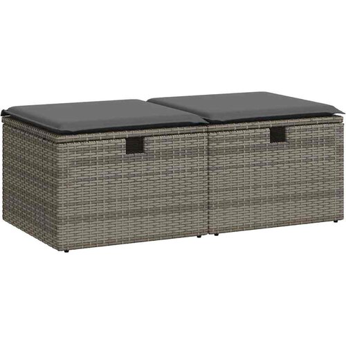 Maison Chic Seti vrtnega pohištva - Vrtna garnitura - Vrtni pohištvo set z blazinami 2-delna siv ratan/akacija, (21798403) Cene