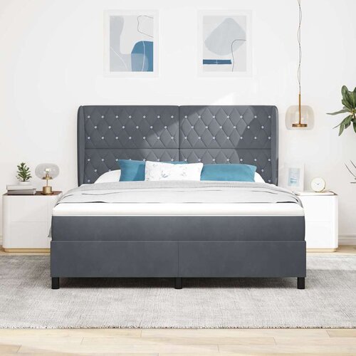  Krevet s opruga kutije Tamno siva 200 x 180 cm Bar&amp;scaron;un Slike