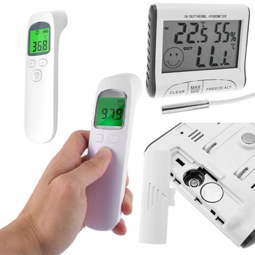 Rosfix brezstični medicinski termometer na infrardeče sevanje + vremenska postaja - higrometer s zunanjim senzorjem, (21656745) Cene