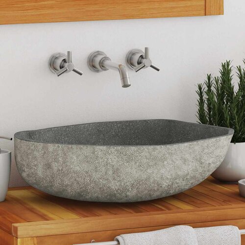 The Living Store Umivalnik iz rečnega kamna ovalen (45-53)x(34-41) cm - Umivalnik, (21751161) Cene