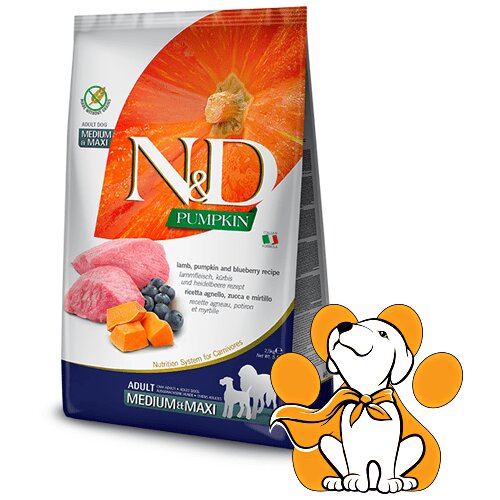 N&d Suva hrana za pse Pumpkin Medium/Maxi Jagnjetina, Bundeva i Borovnica 2,5kg Cene