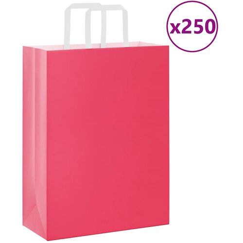  Papirnate vrećice 250 kom s ručkama ružičaste 26x12x35 cm Cene