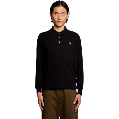 Lyle &amp;amp; Scott Puloverji Cotton Merino Long Sleeve Knit 263MLSKN2113VC Črna Slike