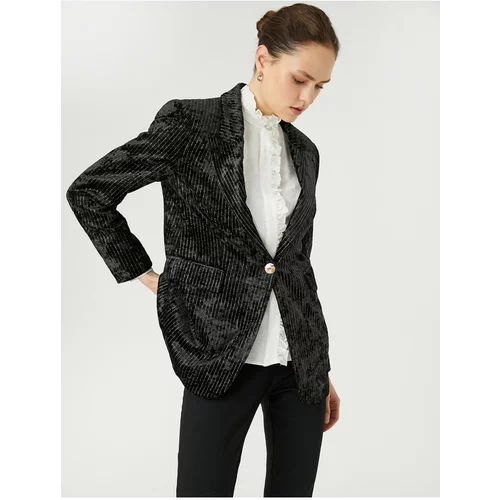 Koton Melis Agazat X - Shimmering Velvet Blazer Jacket