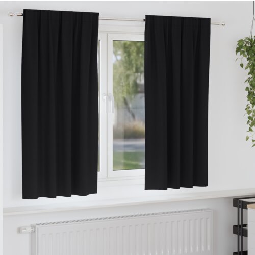 vidaXL Zavjese sa zavjesama 2 pcs Crna Poliester Cene