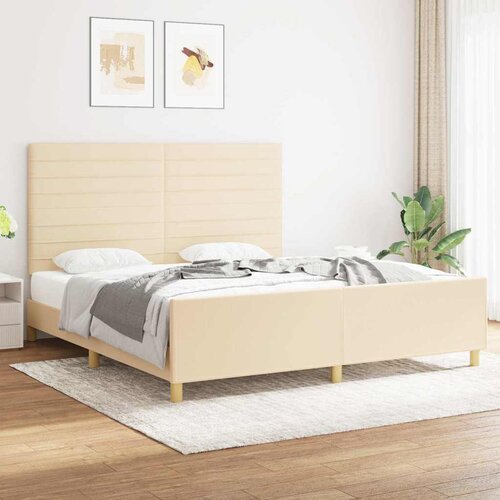  Okvir za krevet bez madraca krem 180 x 200 cm od tkanine Cijene