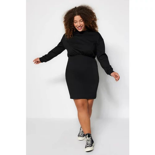 Trendyol Curve Black Knitted Mini Fitted Dress