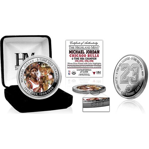 The Highland Mint Michael Jordan 23 Chicago Bulls Silver Mint Coin kovanica Slike