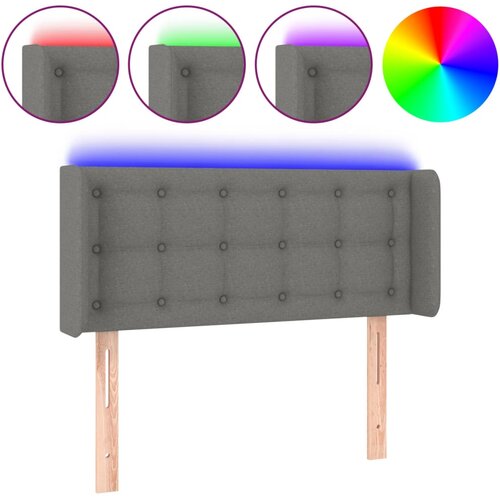 Maison Chic led posteljno vzglavje - vzglavna omarica - nočna omarica temno sivo 103x16x78/88 cm blago, (21710796) Slike