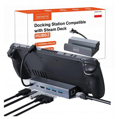 Zenwire HUB62S priključna postaja 6v1 USB-C za Steam Deck/ROG Ally/Samsung DeX, HDMI 4K@60Hz, 3x USB 3.0, LAN, PD 100W, (5000195861) Cene