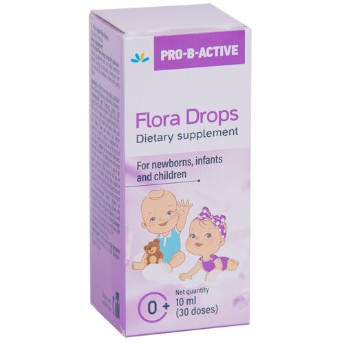 PRO-B-ACTIVE Pro-b-ative Flora Drops, probiotske kapi 10ml Slike