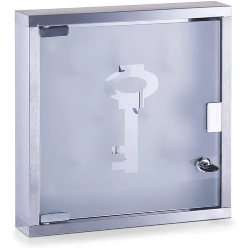 ZELLER omarica za ključe present (30 x 30 x 60 cm, nerjavno jeklo/steklo)