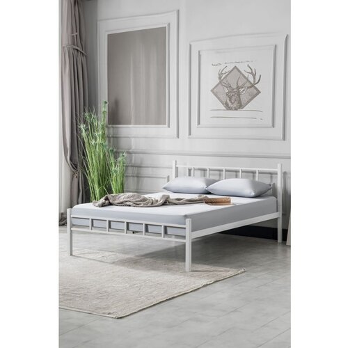 Hanah home K90 - White (120 x 200) White Double Bedstead Cene