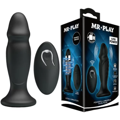 MR PLAY MR. PLAY - radijsko vodeni analni vibrator z možnostjo polnjenja (črn)