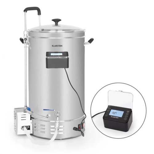 Klarstein Brauheld Pro, kotel za slad, 3300 W, 45 L, 30 - 100 &amp;deg;C, obtočna črpalka, plemenito jeklo Slike