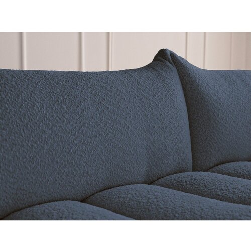 Bobochic Paris Temno modra sedežna garnitura iz tkanine boucl&amp;eacute; 234 cm Azra &amp;ndash; Slike