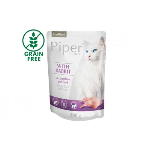 Piper sosić sa žečetinom za steriloisane mačke grain free 100g Slike