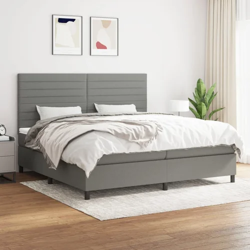 The Living Store Box spring postelja z vzmetnico temno siva 200x200 cm blago - Box Spring Postelja, (21521087)