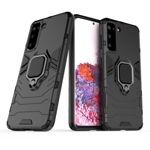 Ring Armour Case Kickstand robusten ovitek za Samsung Galaxy S21 5G črn Slike