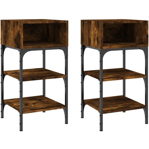Maison Chic Dvo delni komplet Nočne omarice - Nočne mize dimljeni hrast 35x34,5x70 cm inženirski les, (21688478) Slike