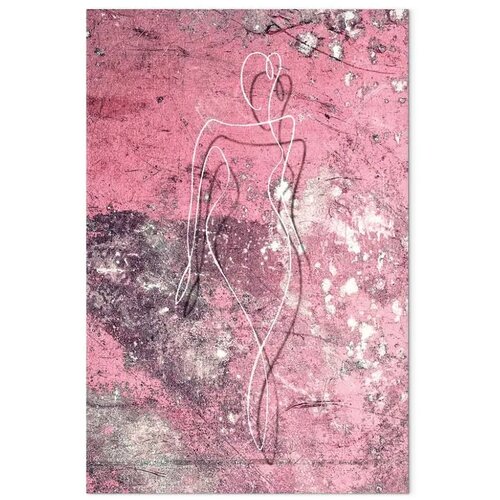  Slika - Figure on Pink Background (1-part) - Female Silhouette in Marble 20x30 Standard Slike