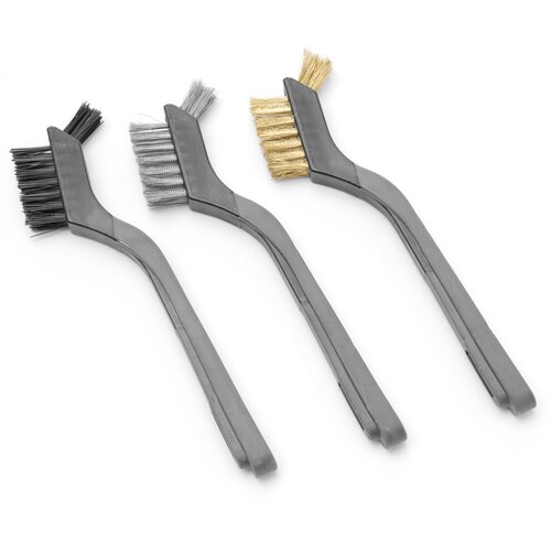 Hendi Krtača za či&scaron;čenje re&scaron;etke BBQ, jeklo, najlon, medenina SET 3 kosov, dolžina 178 mm - 525524, (21205692) Cene