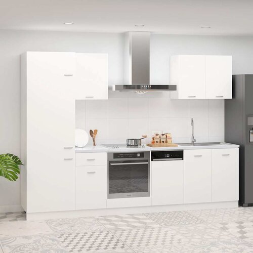  7-dijelni set kuhinjskih ormarića "Lyon" bijeli inženjerski drvo Cijene