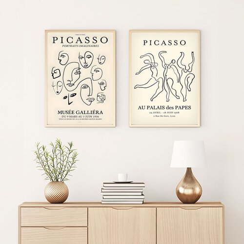 WALLXPERT huhu285 - 50 x 70 Multicolor Decorative Framed MDF Painting (2 Pieces) Slike