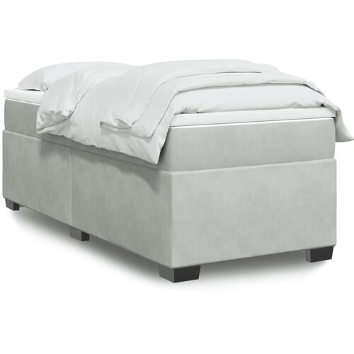  The Living Store Box spring postelja z vzmetnico svetlo siva 100x200 cm žamet - Box Spring Postelja, (21458151) Slike