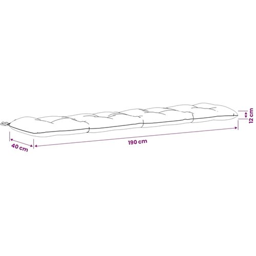  Jastučići za klupe VIANEN 2 kom. 100% poliester Antracit - Antracit 190 x 40 x 12 cm Slike