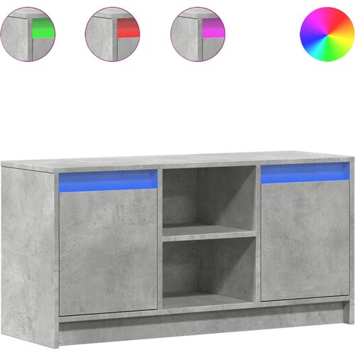 Maison Chic TV omarica - TV stojalo - Televizijska omarica z LED betonsko siva 100x34x50 cm inženirski les, (21700036) Slike