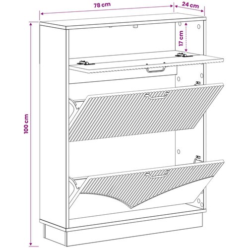  Ormar za cipele HOORN 78 x 24 x 100 cm Konstruirano drvo Slike