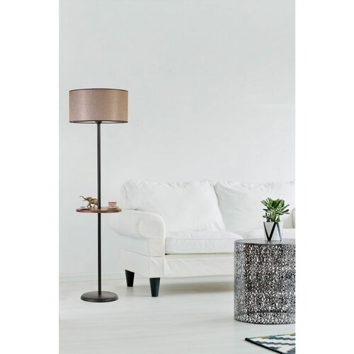 Opviq mercan siyah Sehpalı silindir koyu Hasır lambader blackbrown floor lamp Cene