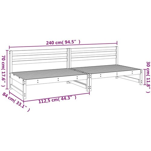 VidaXL Srednja vrtne sofe 2 kom 120 x 80 cm od impregnirane borovine Slike