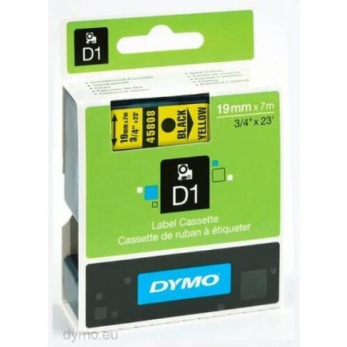 Dymo trak dymo D1 458080, 19 mm 7 m (črna/rumena), original Cene