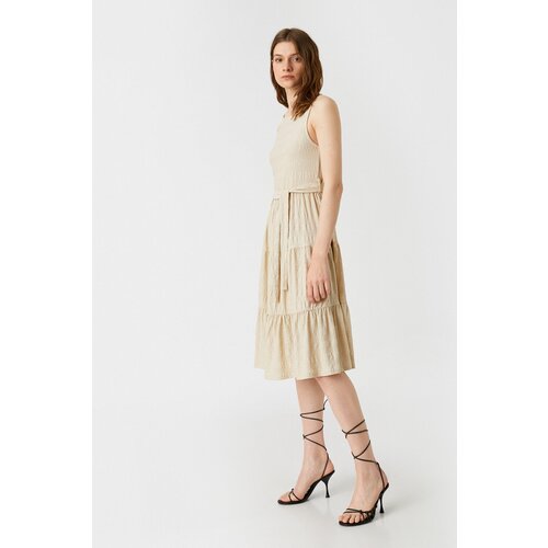 Koton Midi Length Dress With Tiered Belt Slike