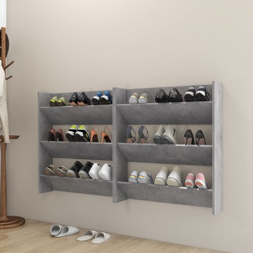 vidaXL Zidni ormarići za cipele 2 kom boja betona 80x18x90 cm iverica Cijene