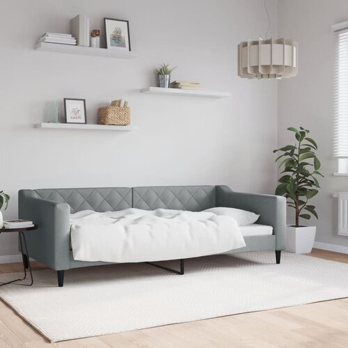  Dnevni krevet svjetlosivi 90 x 190 cm od tkanine Cene