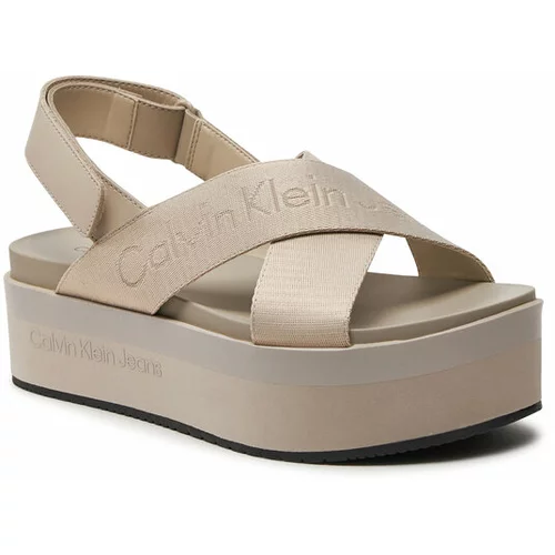 Calvin Klein Jeans Sandali Flatform Sandal Sling In Mr YW0YW01362 Bež