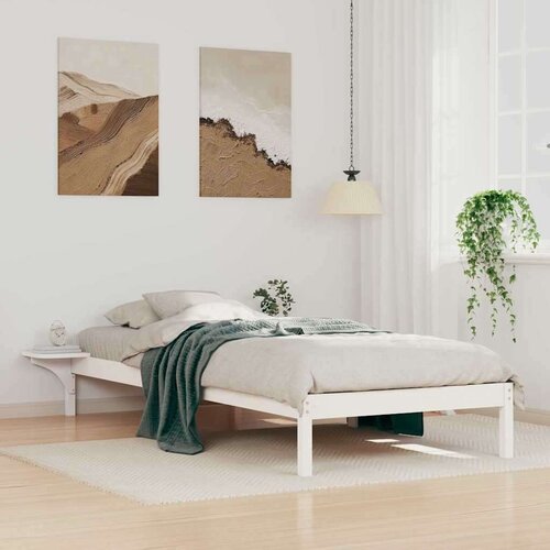 vidaXL Posteljni okvir s stranskimi omaricami Bela 100 x 220 cm Cene