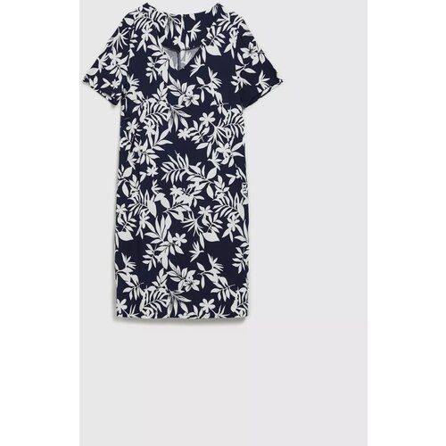 Moodo Women&amp;#039;s dress - navy blue, floral pattern Slike