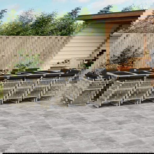 vidaXL 17-dijelni vrtni blagovaonski set s jastucima svijetlosivi Cijene
