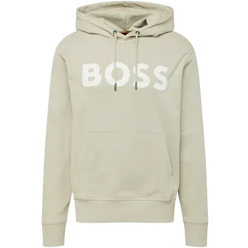 Boss Sweater majica 'Webasic' sivkasto bež / bijela