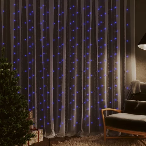vidaXL LED zavjesa s vilinskim svjetlima 3x3m 300 LED plava 8 funkcija
